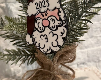 Santa Ornaments, Whimsical ornaments for christmas tree, santa ornaments for packages