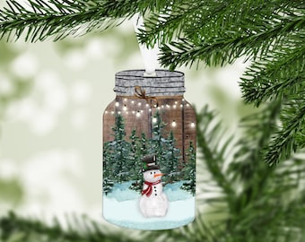 Snowman Mason Jar Christmas Ornament, Teacher Christmas Ornament, Christmas Decor, Snowman decor, Snowman decorations, Christmas Ornament