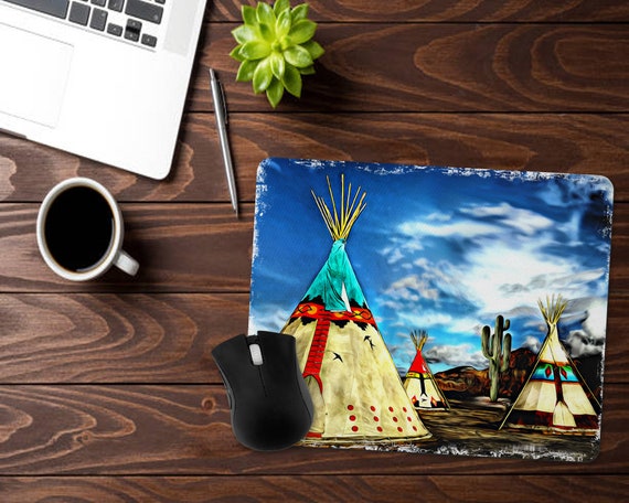 Boho Tee Mousepad Western Office Decor Boho Tee Mousepad Western
