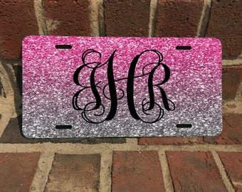 Ombre Custom Monogram License Plate/Monogram License Plate or SET