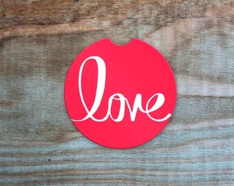 Love Valentines Car Coasters (set of 2)