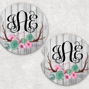 Antler Wooden Car Coasters (set of 2)