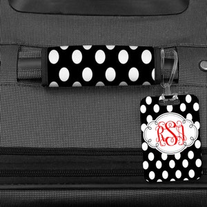 Polka Dot/Monogram Luggage Tags
