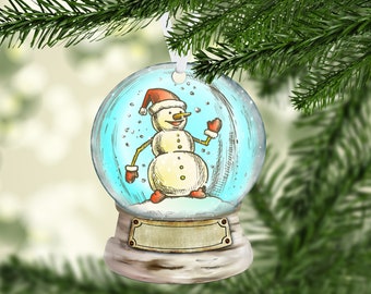 Manger Snow globe Christmas ornament/ Christmas Ornament/snow globe ornament, snowman snow globe