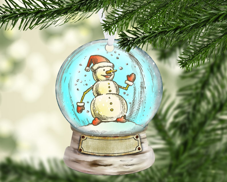 Manger Snow globe Christmas ornament/ Christmas Ornament/snow globe ornament, snowman snow globe image 1