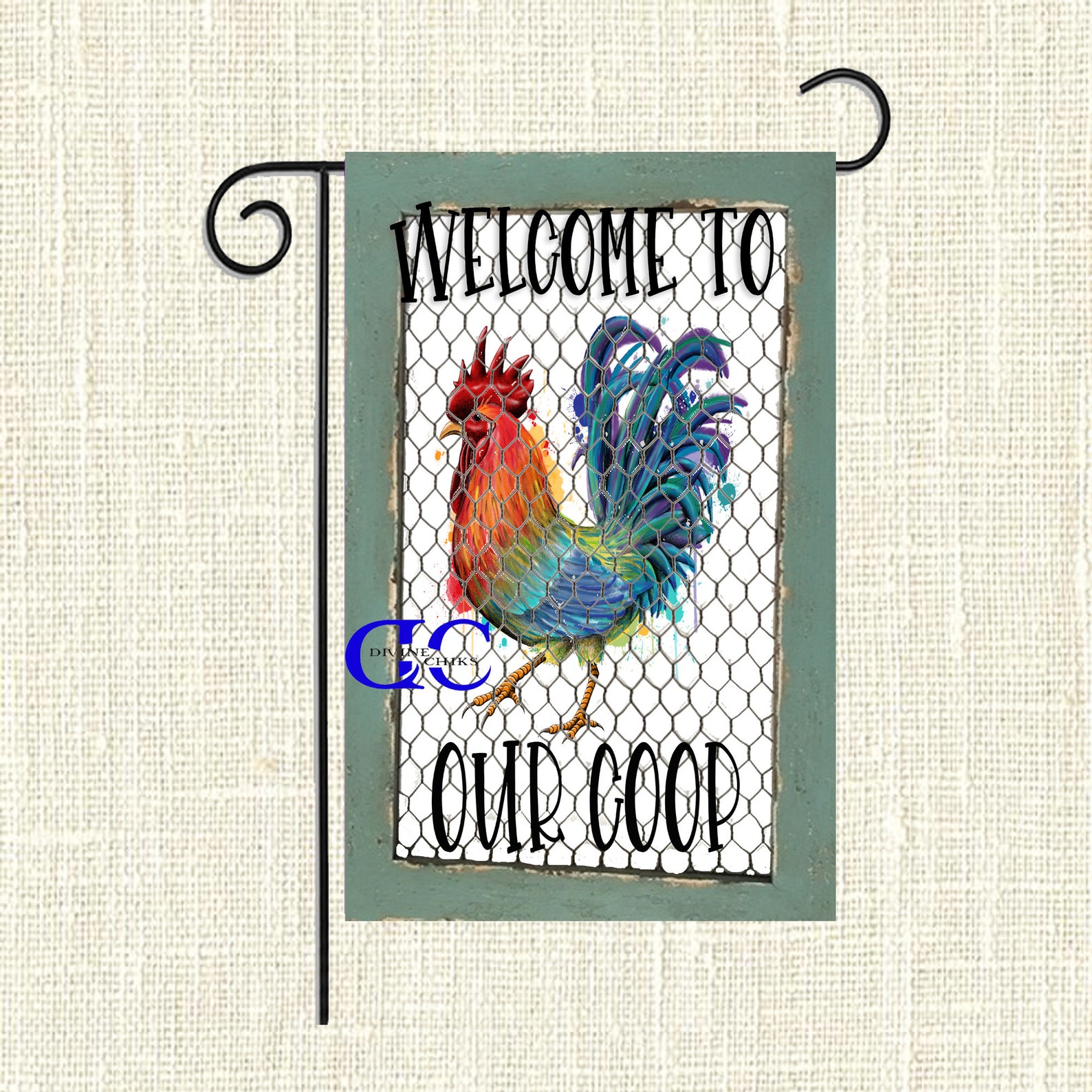 to Our Coop Chicken Garden Flag Chicken Flag Etsy