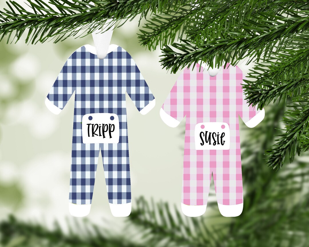 Kids Pajama Christmas Ornaments, Pajama Christmas Ornament, Polka Dot