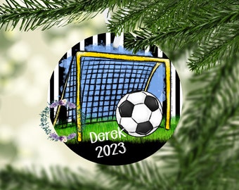 Round Soccer Ornaments Soccer ornaments, Soccer team ornaments