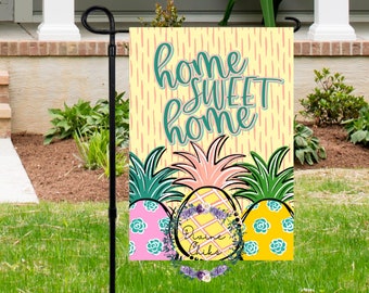 Pineapple Garden Flag: Watercolor Home Decor, Summer Outdoor Flag
