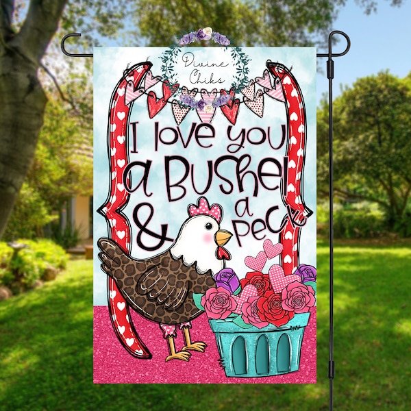 Chicken Garden Flag Etsy