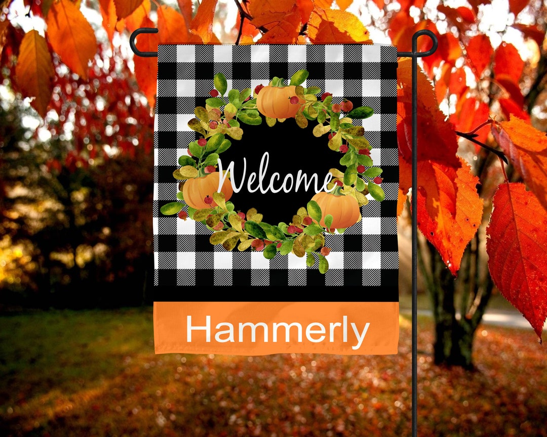 Pumpkin Welcome Fall Garden Flags, Garden Flags, Fall Flags ...