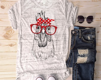 Chicken with Glasses tee