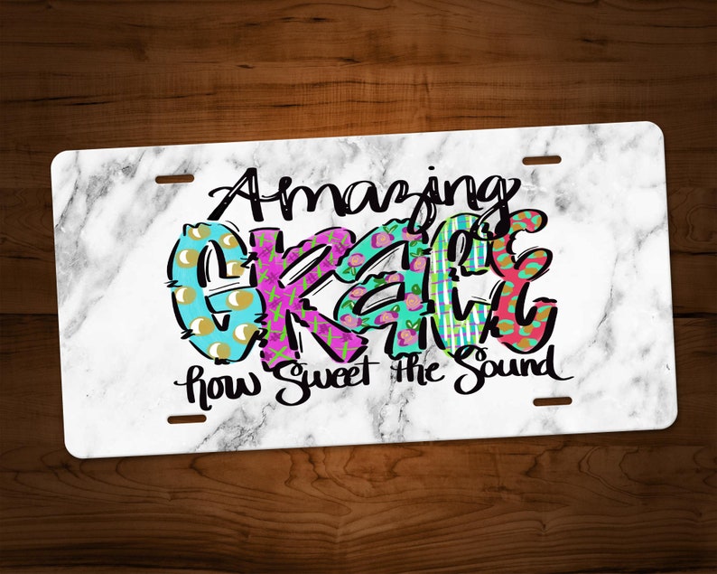 Amazing Grace, License Plate, Christian Gifts, Inspirational License