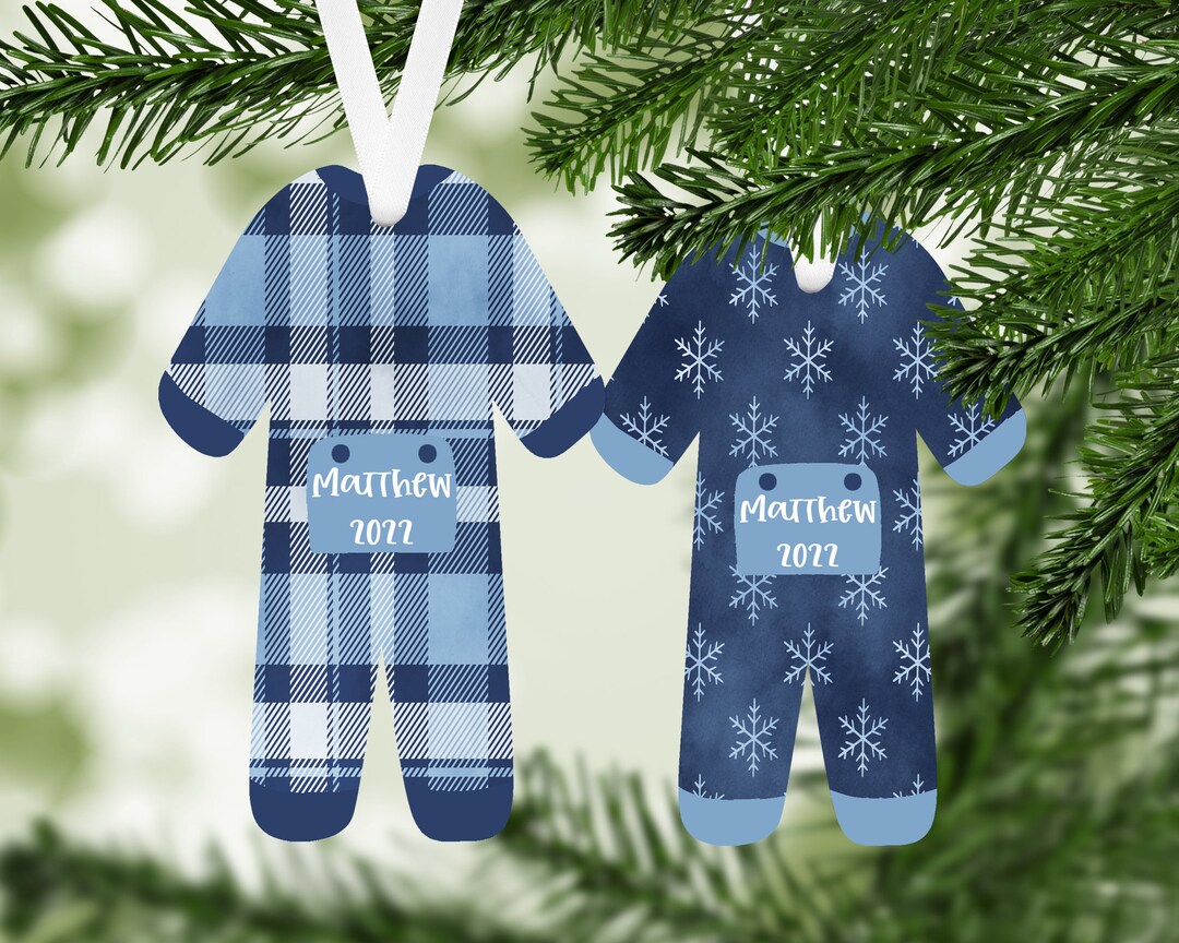 Kids Pajama Christmas Ornaments, Pajama Christmas Ornament, Polka Dot
