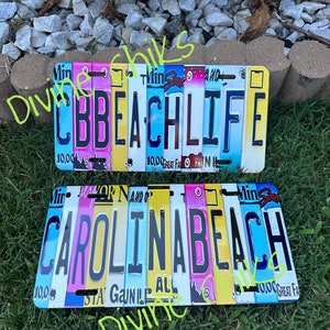 Custom Beach License Plate Art: Aluminum Cruise Door Sign