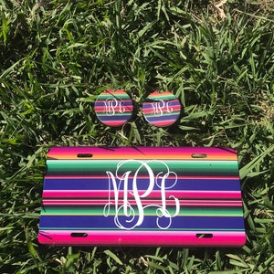 Serape/Monogram/Print License Plate /