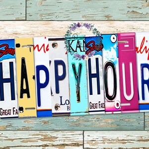 Happy Hour License Plate Art - Aluminum Novelty Plate