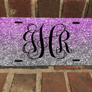 Ombre Custom Monogram License Plate/Monogram License Plate or SET image 4