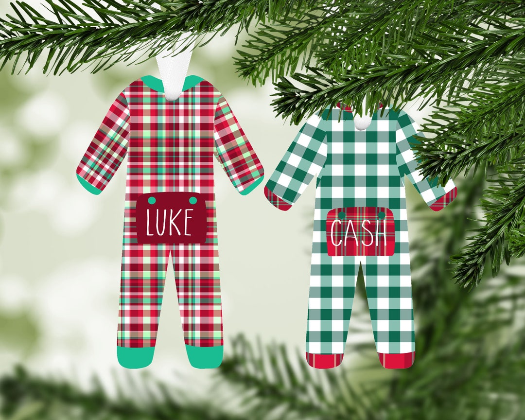 Kids Pajama Christmas Ornaments, Pajama Christmas Ornament, Polka Dot