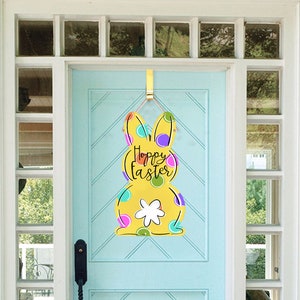 Easter Bunny Door Hanger: Lightweight Hardboard Spring Decor