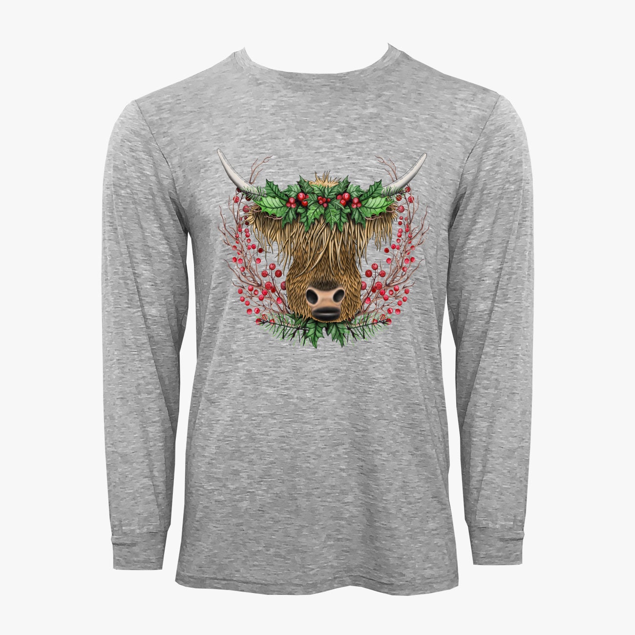 Christmas Highland Cow Long Sleeve Tee Highland Cow Tee - Etsy UK
