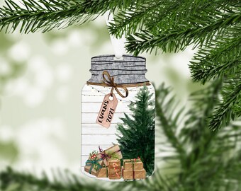 Package Mason Jar Christmas Ornament, Christmas Ornament, Christmas Decor, Snowman decor, Snowman decorations, Christmas Ornament