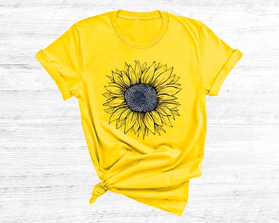 Camiseta de girasol camisa de girasol camiseta de girasol | Etsy