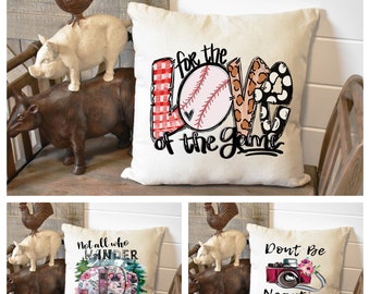 Baseball  Throw Pillows, Pillow Case Only NO Inserts/Fall decor, Pool Decor, Couch Pillows