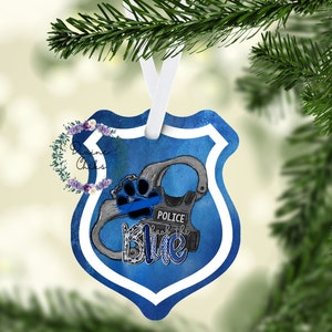 Police Officer Christmas Ornament, back the blue, police support, police family, sheriff office, police decor, police badge gifts, badge