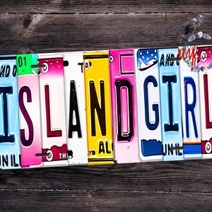 Island Girl Aluminum License Plate - Beach Decor