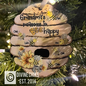 Bee Hive Grandma Grandmother  Ornament /Boho Christmas Ornaments, Christmas Ornaments, rustic ornaments, vintage ornaments, Christmas Decor