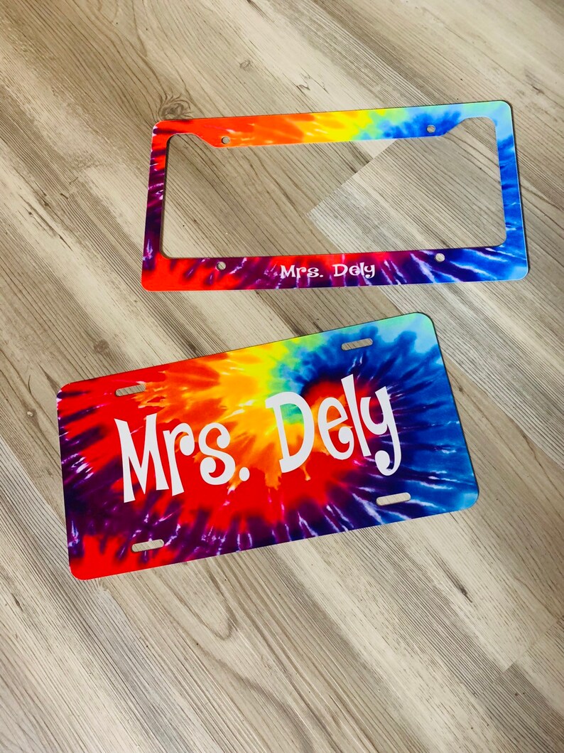 Tie Dye License Plate Sets License Plates Tie Dye Gifts Tie Etsy