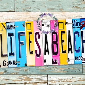 Beach Life Aluminum License Plate: Beach Lover Car Decor