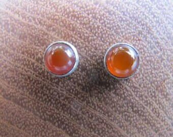 Silver earrings with carnelian 6 mm
