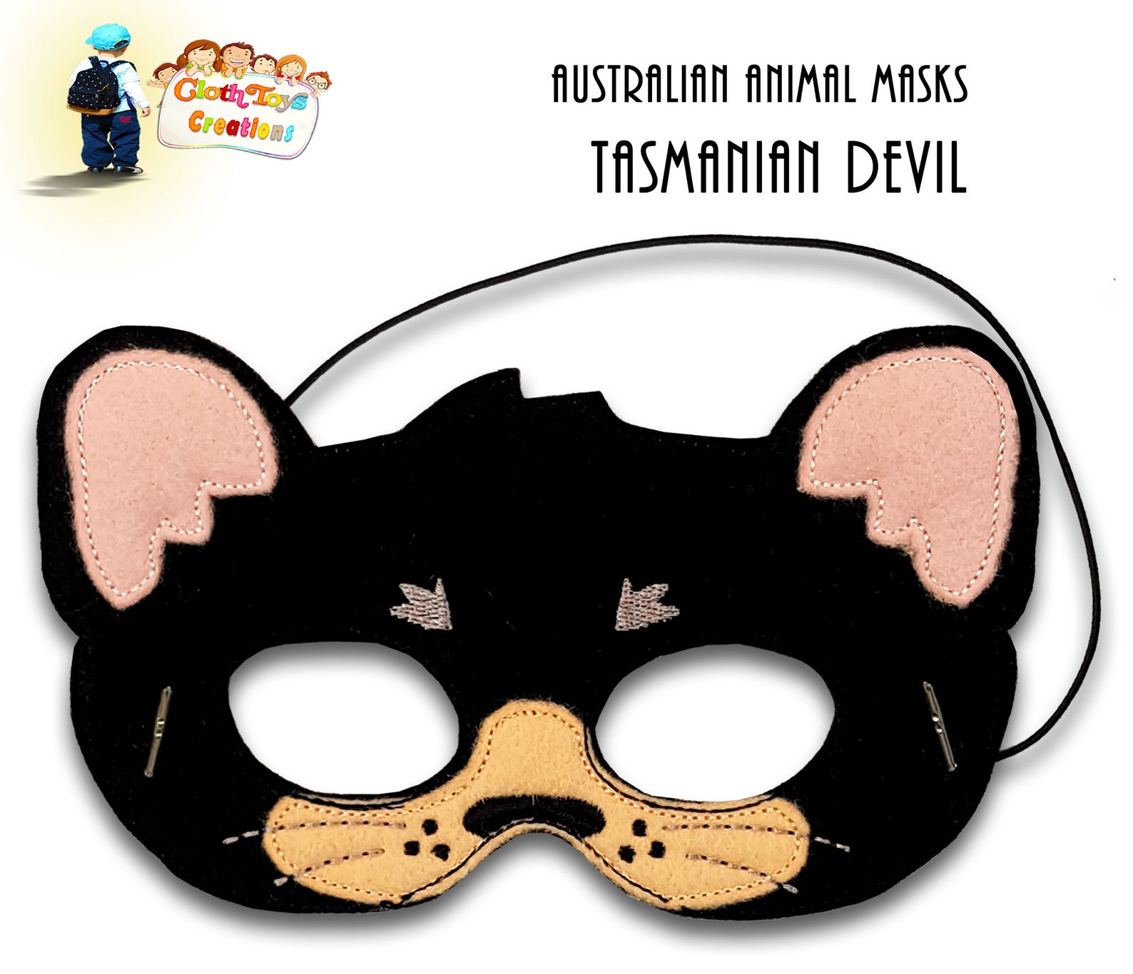 Children's Dress up Mask Embroidered Felt Mask Etsy Australia