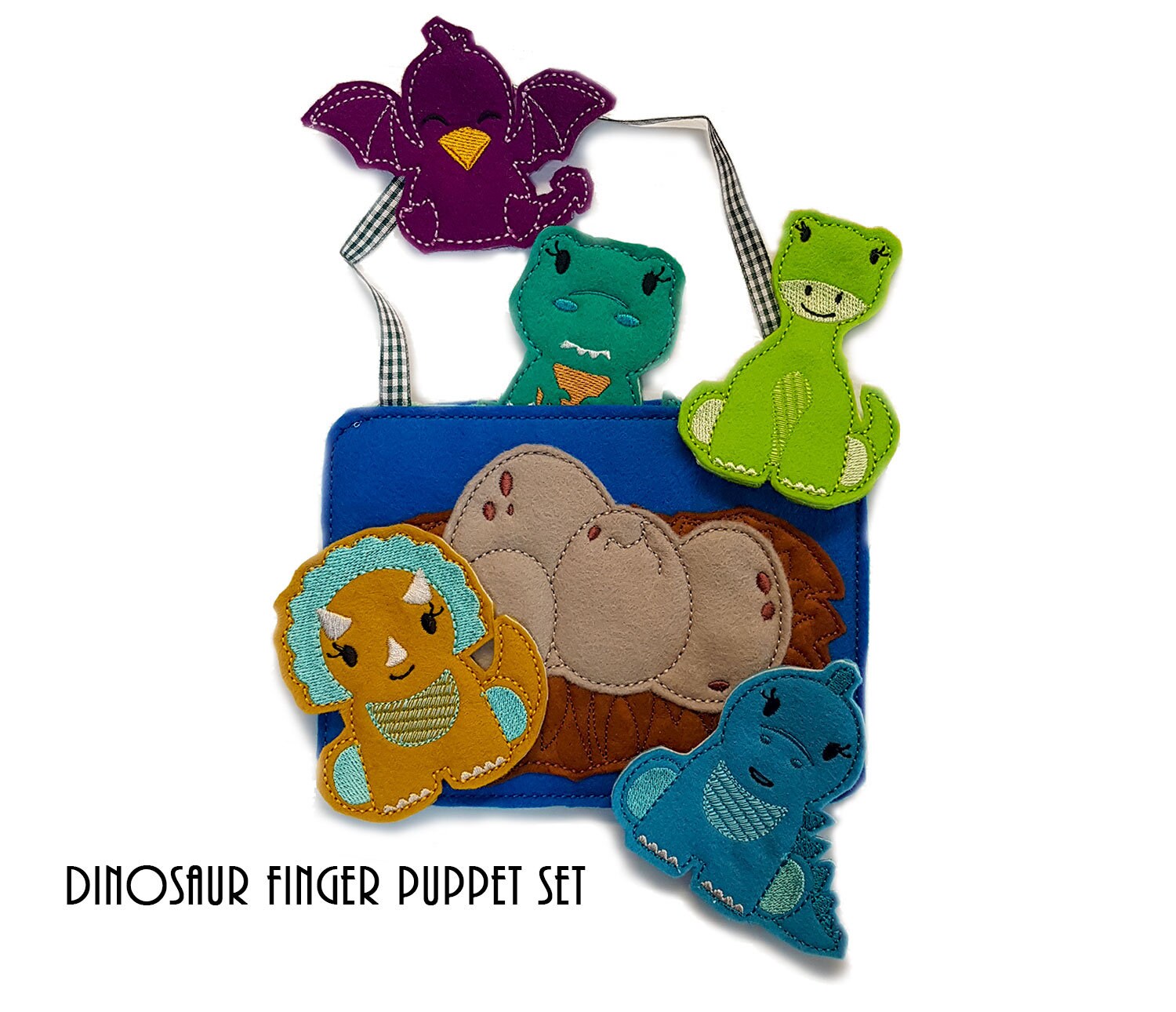 Dinosaur Felt Finger Puppets Animal Puppets Toddler Toy Etsy