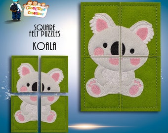Australian Animal Puzzle, Felt Puzzle, Toddler Puzzle, Koala Puzzle, Quiet Play,  4 Piece Puzzle, Learning activity, Kid's Educational Toy,