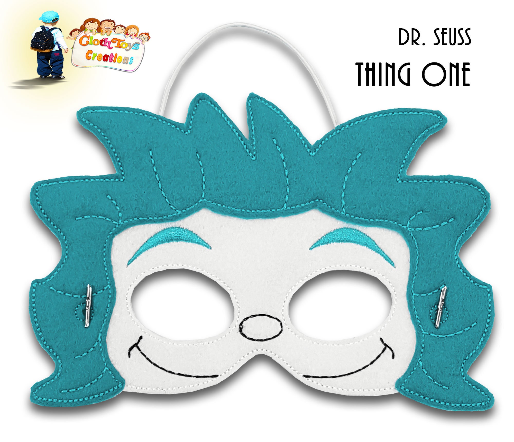Children's Dress up Mask Embroidered Felt Mask Dr Seuss Etsy.de