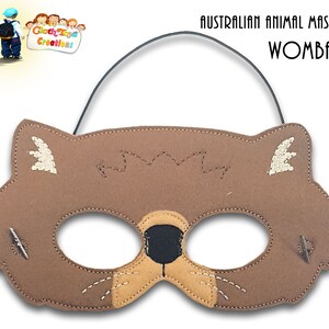 Children's Dress up Mask, Embroidered Felt Mask, Australian Animal Mask ...