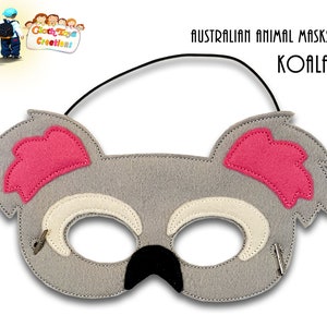 Children's Dress up Mask, Embroidered Felt Mask, Australian Animal Mask ...