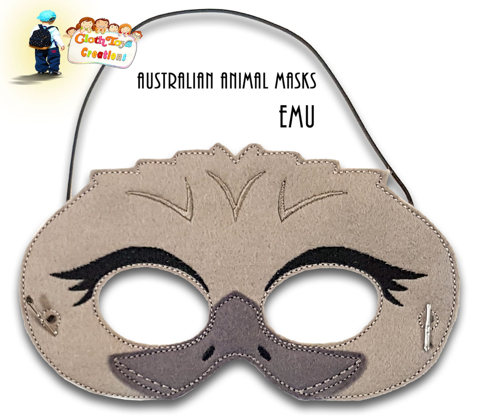Children's Dress up Mask Embroidered Felt Mask Etsy Australia