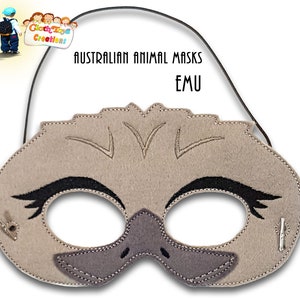 Children's Dress up Mask, Embroidered Felt Mask, Australian Animal Mask ...