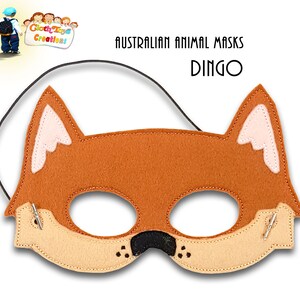 Children's Dress up Mask, Embroidered Felt Mask, Australian Animal Mask ...