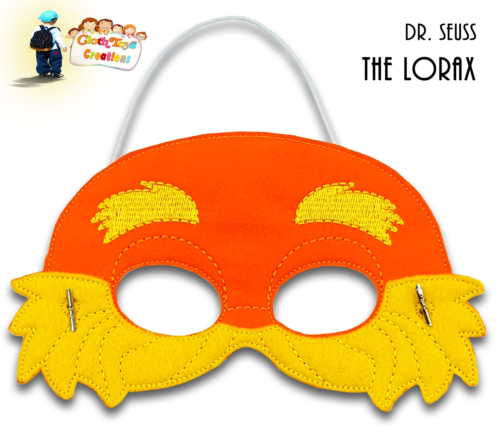 Children's Dress up Mask Embroidered Felt Mask Dr Seuss Etsy.de