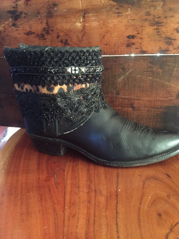 ARIAT black upcycled western cowboy boots women's… - image 3