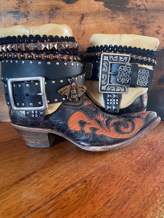 Upcycled western cowboy boots women’s size 9 - image 1