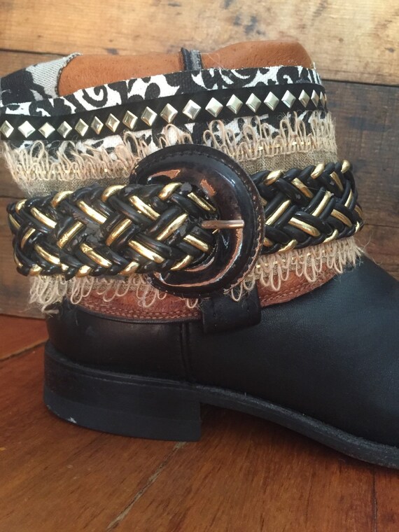 JUSTIN black upcycled western cowboy boots women'… - image 2