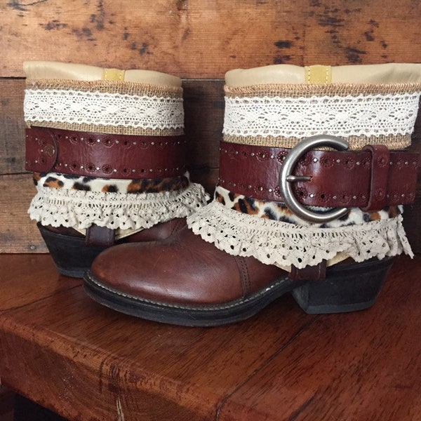 Double H upcycled western cowboy boots women’s size 6