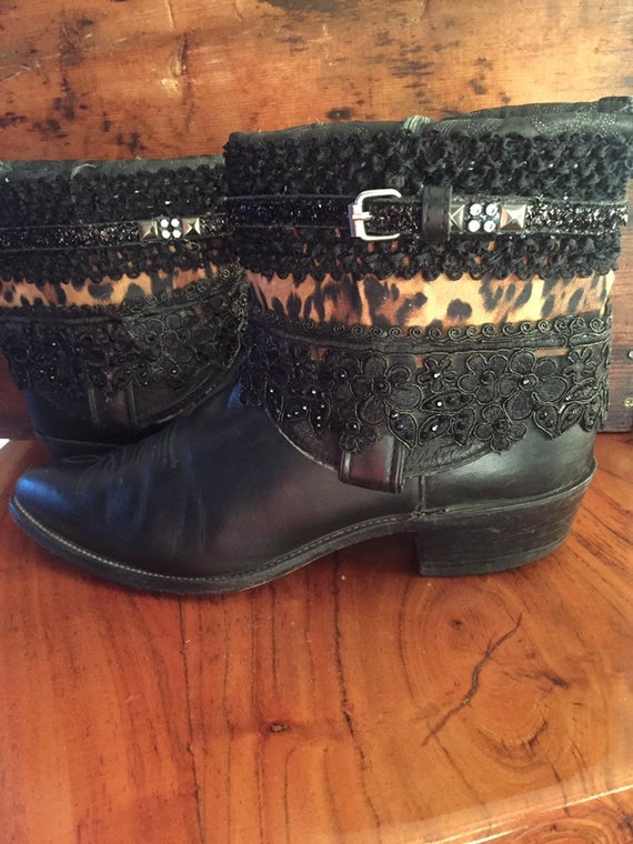 ARIAT black upcycled western cowboy boots women's… - image 1