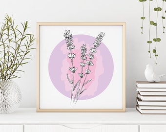 Lavender Wall Art | Downloadable Art Print | Botanical Print | Instant Download Printable Art | Flower Poster